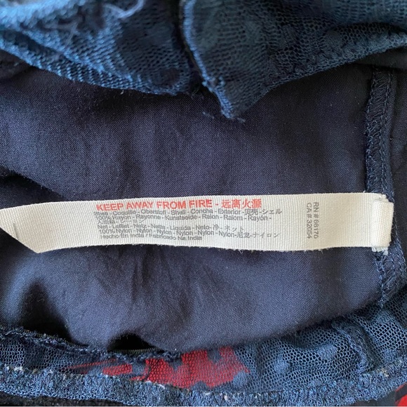 Intimately Free People Call Me Later Navy Blue Ruffle Sleeve Bodysuit - Picture 9 of 11